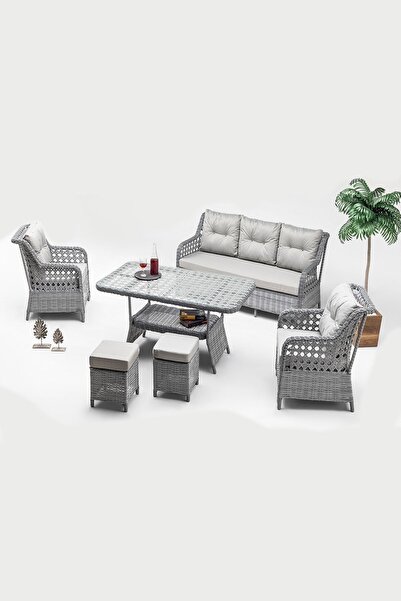 Genel Markalar Bahçe Balkon Ve Teras Mobilyası Oturma Grubu Alüminyum Rattan ...