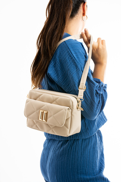 Meryem Çanta Women's Quilted Patterned Zippered Cover Adjustable Strap 2 Comp...