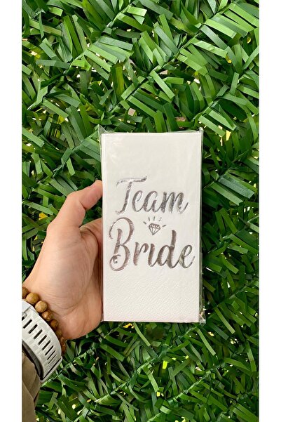 MFM Team Bride Gray Napkins Gilded 12 Pieces