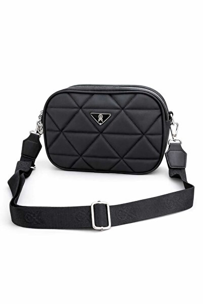 Meryem Çanta Women's Two-Compartment Quilted Patterned Cross-Shoulder Bag wit...