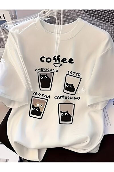 PixelWear تي شيرت كبير الحجم للجنسين من Coffe Cat's Kids