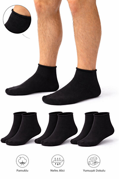 Ducks Socks Men's Black Cotton Seamless Elastic Socks 3-Pack Short Socks / No...