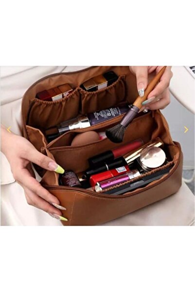SimpluAcasa Large Capacity Makeup/Cosmetic Bag, Organizer, Waterproof PU Leather