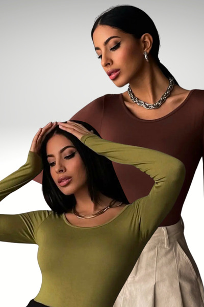 Bipantolon Guler tip prințesă verde cafea amară pentru femei