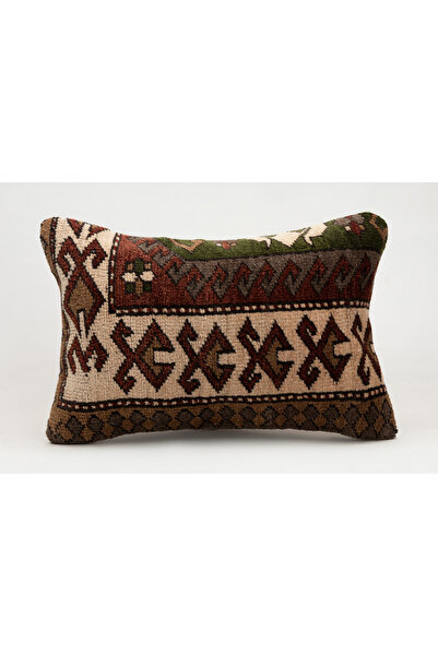 Kilim Whole Sale غطاء وسادة عتيق مصنوع يدويًا من السجاد القديم، 40×60 سم، صوف