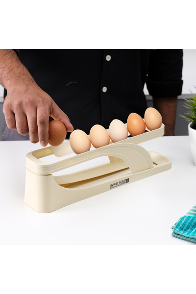 ROYALFORD رف تخزين البيض الأوتوماتيكي ذو الطبقتين RF12572 يتسع لـ 15 بيضة