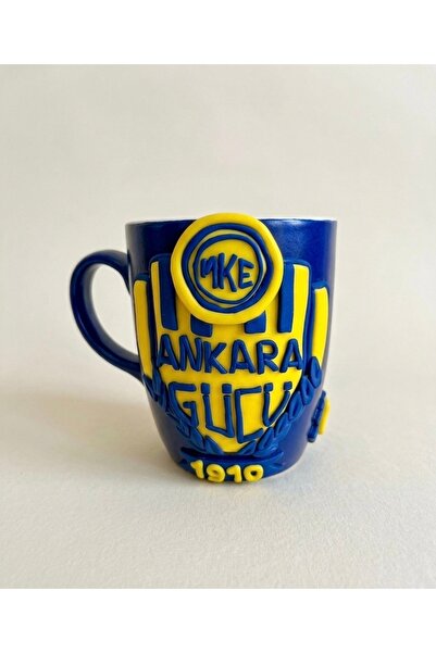 Özel Tasarım Ankaragücü Kupa MKE Ankaragücü Kişiye 3D Kabartmalı El Yapımı Ku...