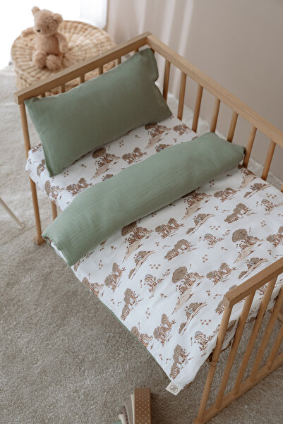 TBA COLLECTION طقم غطاء لحاف من الموسلين - 80x110 سم - تايني فورست