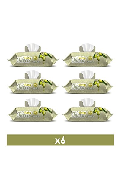 Turco Baby Care Wet Wipes with Olive Oil, 6 packs