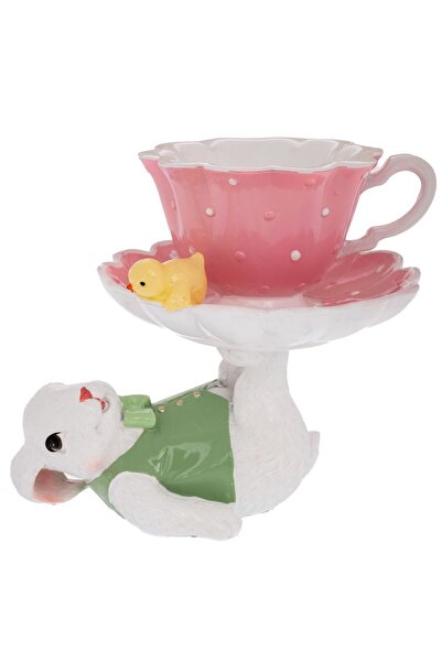 ILIADIS Decoratiune White Green Bunny din Rasina 20x15x17cm 92315