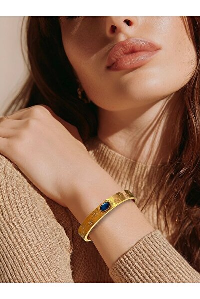 Vamos Jewelry Gold Renk Çelik Kararmaz Cartier Kelepçe Bileklik Özel İşleme