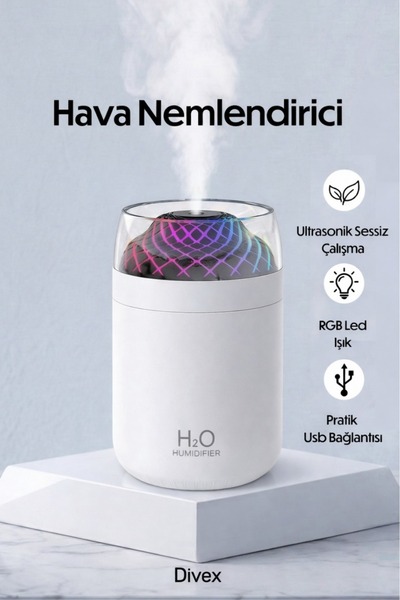 Divex Rgb Led Air Humidifier – Ultrasonic Silent Steam Machine, USB Aroma Diffuser