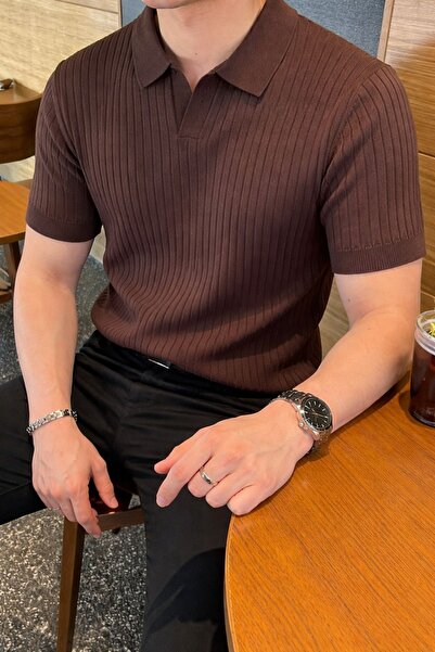 HYMAN Ανδρικό μπλουζάκι πόλο με λεπτή ύφανση και υπερμεγέθη κορδόνια