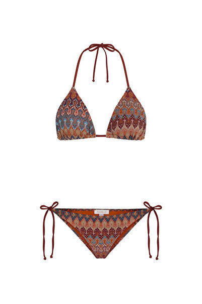 AQUELLA Colorful Knitwear Triangle Bikini Set