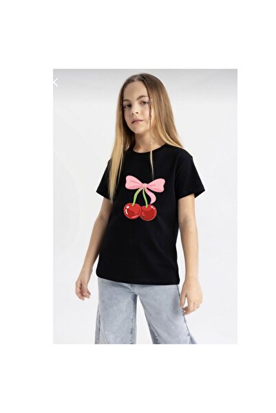 playwear Παιδικό unisex μπλουζάκι με στάμπα κορδέλας κεράσι, 100% βαμβάκι, με...