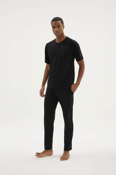 KLY Battal Midi Collar Men's Pajamas 2209B