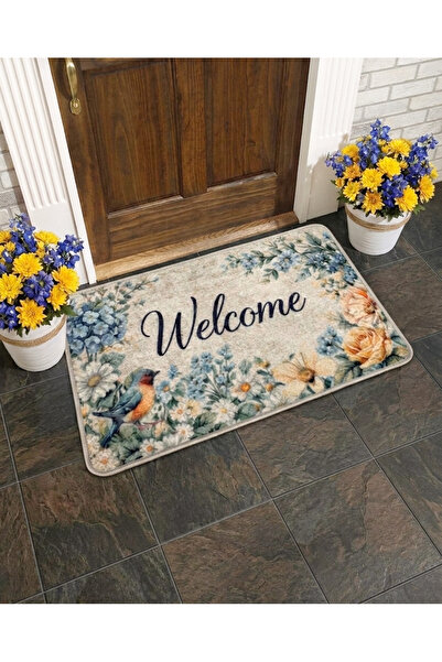 Brillant Dekoratif Welcome Yazılı Kapı Önü Paspası (Ebat 50x70)