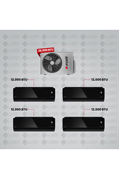 Arçelik 1+4 Multi Sistem Klima / 36100 Md Pro Dış Ünite ( 4 adet 12 BTU SİYAH...