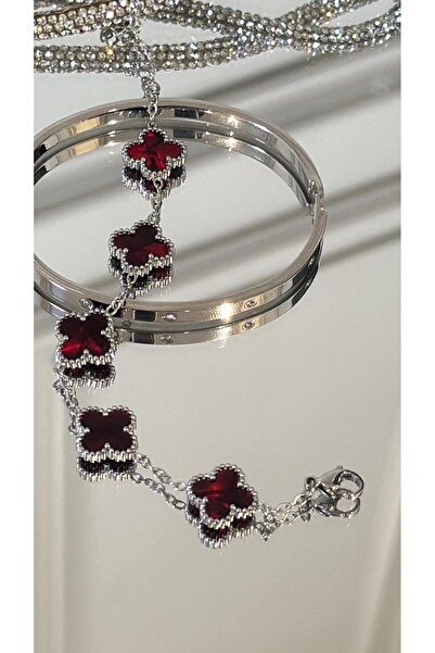 ArtBDesign Bordo Yonca Bileklik