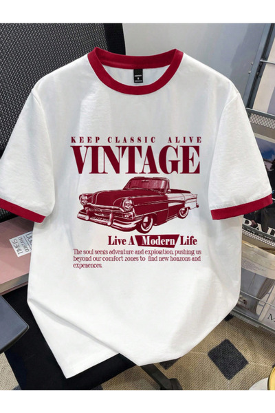 MODARİCH Unisex Ανδρικό/Γυναικείο πολύχρωμο μπλουζάκι με λαιμόκοψη Vintage με...