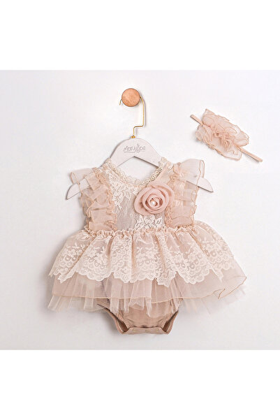 Cumino Baby Girl Trendy Lace Jumpsuit and Headband