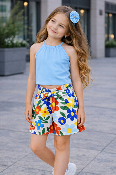 KOKOŞ BEBEK Κοριτσίστικο σετ με φλοράλ σχέδιο, σορτς και τοπ με τιράντες, με ...