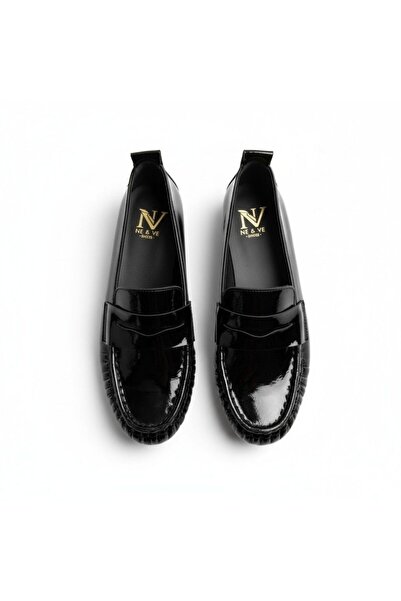 NE&VE SHOES Μαύρο λουστρίνι χωρίς επένδυση, εύκαμπτο γυναικείο καθημερινό κομ...