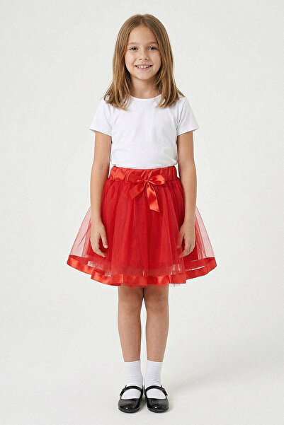 kinderos Girl's Tutu Skirt with Bow and Elastic Waist - 26Y 0950