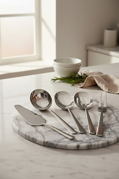 Akayev طقم تقديم السوائل من الفولاذ المقاوم للصدأ من أوريا، 5 قطع