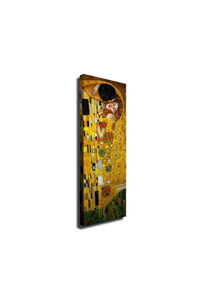 OEM Tablou decorativ Re-Bloom, model The Kiss, lemn/pânză, multicolor, 30 x 8...