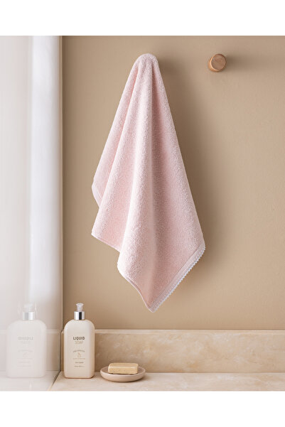 Madame Coco Aveline Crochet 100% Cotton Face Towel - Powder/White