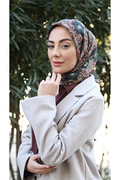 locella Lo'cella Pamuklu Soft Eşarp 4550-6 Zümrüt-Bordo