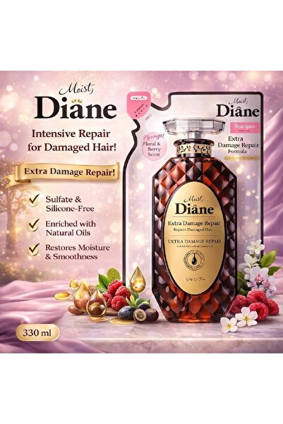 Diane Diane Moist Shampoo Refill Envelope for Repair of Damaged Hair with Ami...