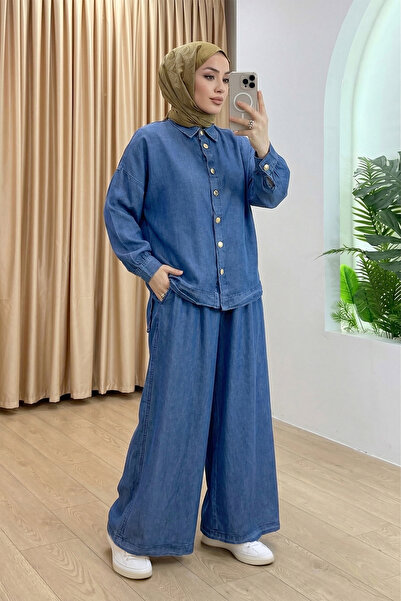 Suede Style 6218 - Comfortable Casual Slim Women's Denim Jacket and Pants Set