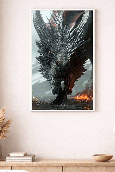 BuzzDesigns Game of Thrones Ejderha ve Daenerys Targaryen Temalı Dekoratif Du...