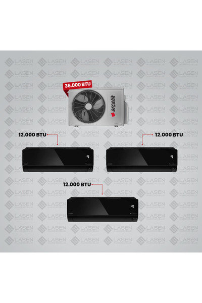 Arçelik 1+3 Multi Sistem Klima / 36100 Md Pro Dış Ünite ( 3 adet 12 BTU SİYAH...