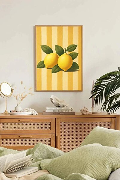 AR AJANS KANVAS TABLO Poster cu lămâie galbenă – Decor natural pentru casă, t...