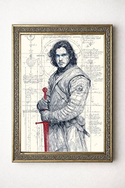 BuzzDesigns Game of Thrones Jon Snow Duvar Tablosu – Kuzeyin Kralı Sanatsal Ç...