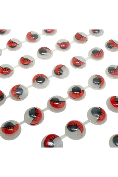 AFO Set 112 buc Stickere Adezive Ochi 3D Rosu 10mm