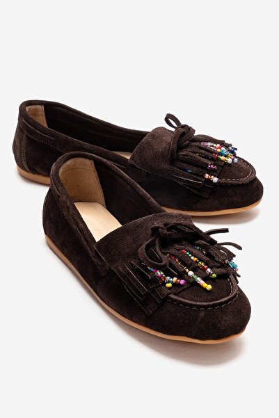 LuviShoes EVELYN Γυναικεία Loafer Παπούτσια από Γνήσιο Δέρμα Καστόρι Καφέ με ...