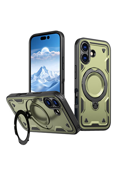 VERTEK Hybrid Armor MagRing MultiAngle Case for iPhone 17, Olive Green