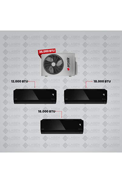 Arçelik 1+3 Multi Sistem Klima / 36100 Md Pro Dış Ünite ( 2 adet 18 BTU SİYAH...