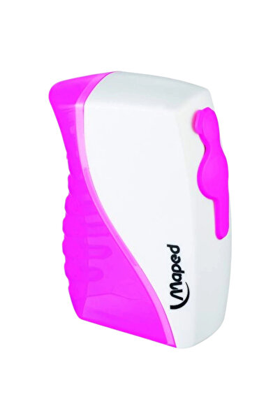 Maped مبراة أقلام عمودية مزدوجة الفتحات ثنائية اللون (وردي/أبيض)