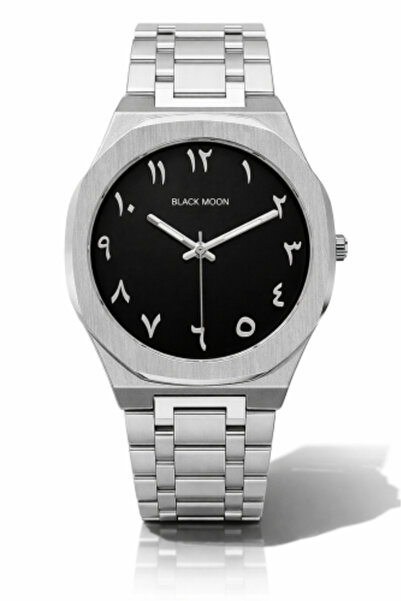 Black Moon Men's Watch Silver Color Black Dial
