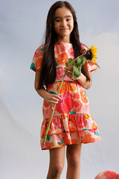 Le Mabelle Set crop cu fustă pentru fete cu imprimeu floral pudrat - Lavinia