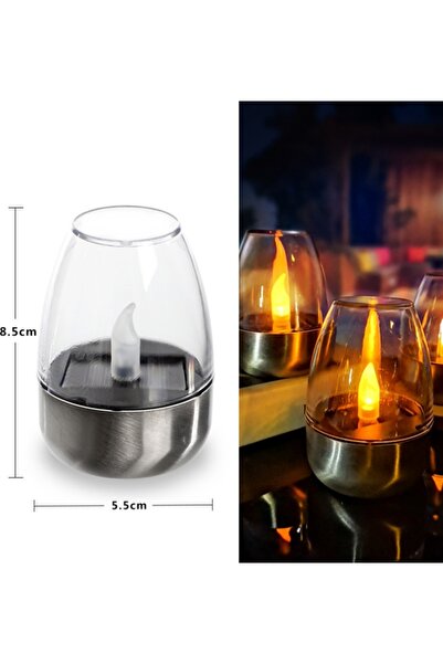 handanca 3 Adet Güneş Enerjili Solar LED Mum Lamba – Gerçekçi Alev Efekti, Ka...