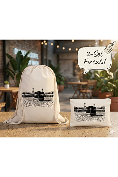 Boom town Cloth Backpack, Wallet Set of 2