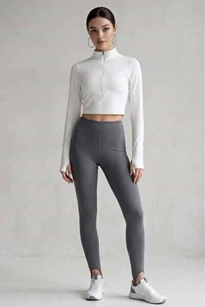 Madmext Painted Gray Form Fit Premium Scuba Fuzo Tights Mg2793