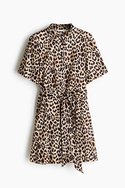 H&M Kuşaklı Gömlek Elbise