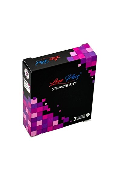 LOVE PLUS Prezervativ, cu aromă de căpșuni, 3 bucăți